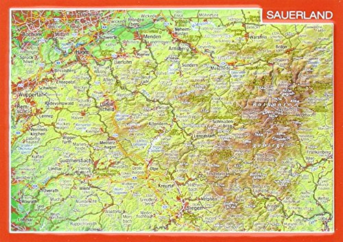 Reliefpostkarte Sauerland: Tiefgezogene Reliefpostkarte