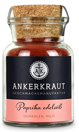 Ankerkraut Paprika edelsüß, Paprika Gewürz, rot, gemahlen 70g im Korkenglas
