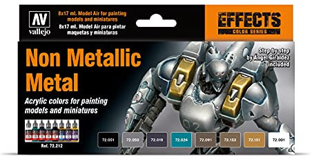 Vallejo 72212 Game Color - Colores Acrílicos, Non Metallic Metal, 17 ml, 8 uds