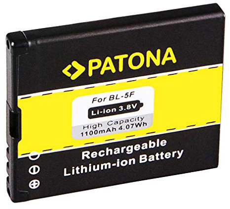 PATONA Akku BL-5F Kompatibel mit Nokia Navigator 6210 6210S 6710 6290 Nokia E65 N96 N95 N93i X5-00