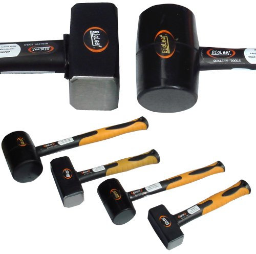 4 Hammer Set Gummihammer Ø 55 & Ø 75 Fäustel 2 Kg & 1 Kg Fiberglas DIN 6475 Antivibrationsgriff Hämmer-Set Fiberglas Hammer Satz Fiberglas griff vibrationsarm