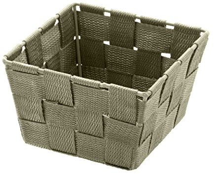 WENKO Aufbewahrungskorb Adria Mini Taupe - Badkorb, Polypropylen, 14 x 9 x 14 cm, Taupe Mini Square