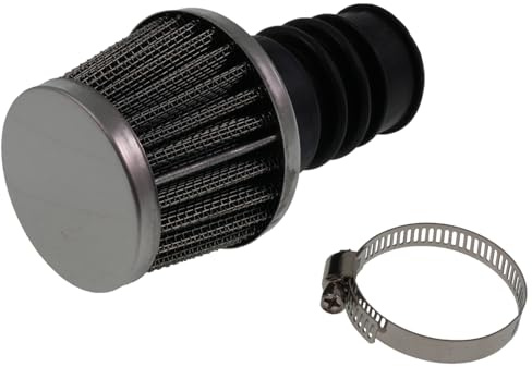 Luftfilter Powerfilter 19mm Carbon-look kompatibel mit Puch Maxi Mofa | Für 19mm Vergaseranschluss, angeklemmte Montage; einfache Installation, Carbon-look; Material Metall, Stahlgewebe, Papier
