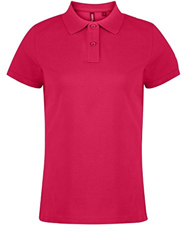Asquith & Fox Women's Women's Polo Regular Fit Short Sleeve Polo Shirt, Pink (Hot Pink 000), 16 (Manufacturer Size:XL)