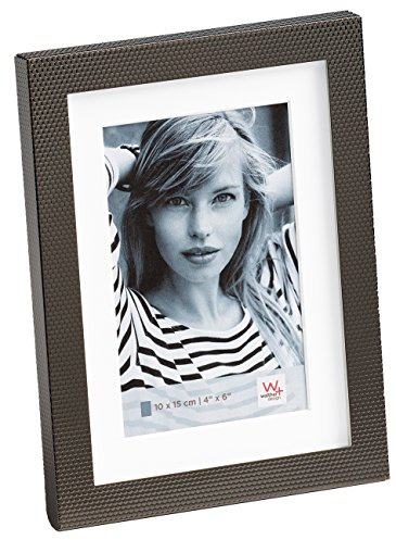 walther design Bilderrahmen anthrazit 13 x 18 cm mit Passepartout, Chiara Portraitrahmen RI318D