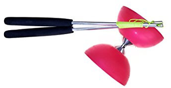 EUREKA 515708 Acrobat 105 Gummi Diabolo mit Aluminium-Handstäben, Rose