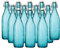 Simpa® 1L Blue Traditional Vintage Style Glass Bottles 1 Litre Swing Top Bottles - Ideal for Domestic or Commercial Use - Fill with Water, Wine, Liquor, Oil, Beer, Schnapps or Cordials.