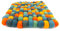 feelz Filzuntersetzer aus Filzkugeln eckig orange grün orangengarten 100% Filz (Wolle) Handarbeit Topfuntersetzer bunt quadratisch (15x15cm)