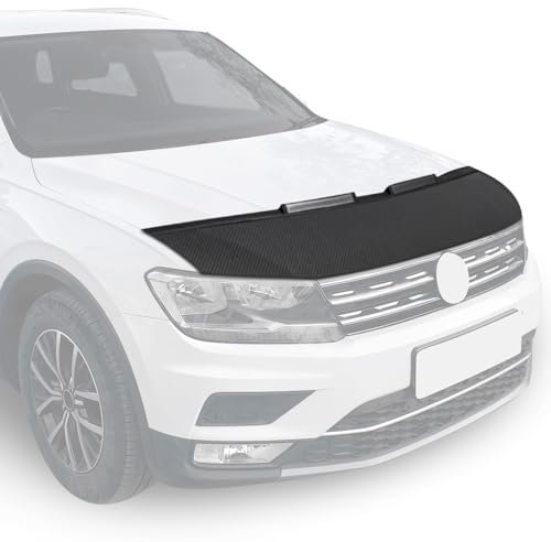 OMAC Haubenbra Steinschlagschutz Bonnet Bra kompatibel mit Peugeot 5008 2009-2016 Carbon Halb