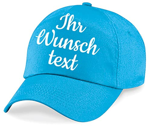 Deitert Kappe, Basecap individuell bestickbar mit Namen oder Wunschtext | über 20 Farben zur Auswahl Surf Blau