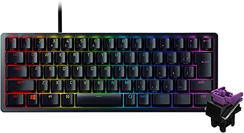 Razer Huntsman Mini JP Small Gaming Keyboard, Clicky Optical Switch, Japanese, JP Arrangement, 60% Layout, Optical Switch, Ultra High Speed 0.06 inch (1.5 mm) Operation, Clicky Touch, Chroma RGB, RZ03