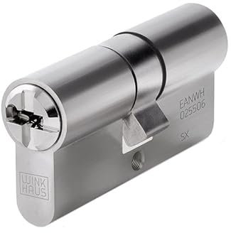 WINKHAUS keyTec N-Tra Doppelzylinder | 45-40 mm | Schließ-Zylinder mit Aufbohrschutz, Pickingschutz, Not- und Gefahrenfunktion | Patentschutz | 5 Schlüssel & Sicherungskarte | Einzelschließung