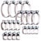 Relaxdays Hose Clamps, 20x Set, Stainless Steel, Clips for Binding, Garden, 5 Sizes, 8-50 mm, Washing Machine, Silver