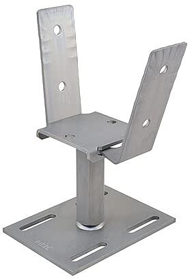 Pitzl Pfostenträger Rechts/Links mit Gewinde M24 für Drehfundamente, Verstellbereich: 141-206 mm