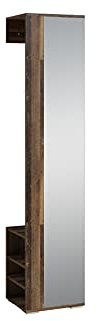 byLIVING Flurgarderobe Ben/Garderobe Old Wood braun mit Spiegel/Spiegelschrank für Flur mit Kleiderstange und Ablage/B 40, H 184, T 35 cm