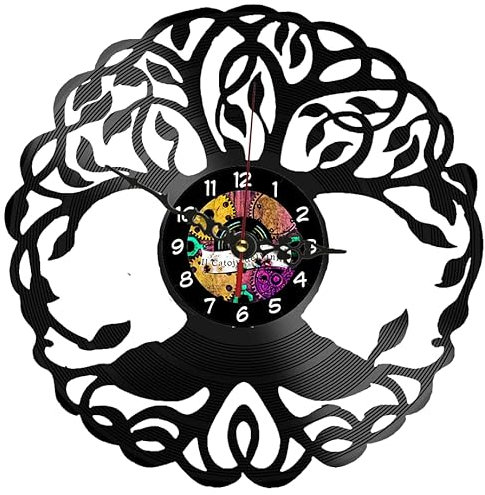 Orologio da Parete in Vinile Alberto della Vita - Design unico - Decorazione Murale per Casa, Cameretta o Ufficio - idea regalo romantica - orologio silenzioso - catoju