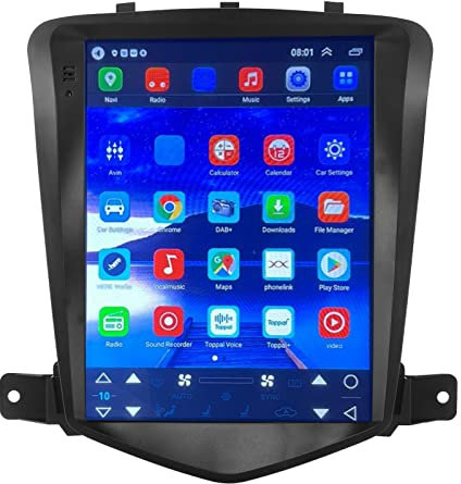 Qiilu Car Stereo Radio GPS Navigation, 9.7in Car Radio Bluetooth Hands-Free Multimedia Player Reemplazo de Navegación GPS para Chevrolet Cruze J300 2008-2014