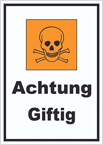 Aufkleber Gefahrensymbol Achtung giftig Totenkopf A7 (74x105mm)