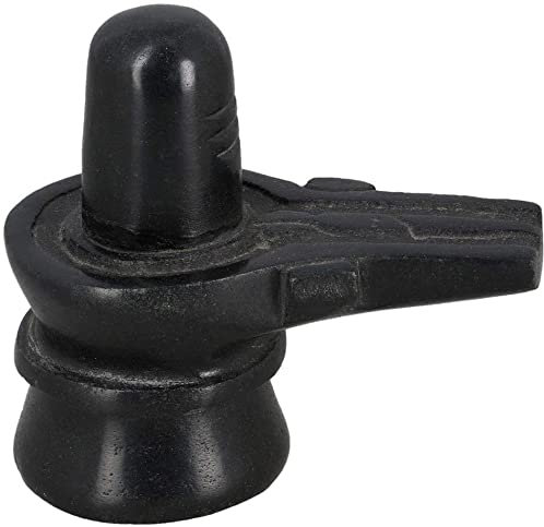 Exklusiver globaler schwarzer Marmor-Stein, Lord Shiva Shivling Idol Statue, Shiva Lingam Tempel, 140 g