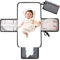 Lekebaby Wickelunterlage Wickelunterlage Tragbare Wickelunterlage Baby Reise Wickelunterlage mit Wischtasche,Diamantsteppung Grau