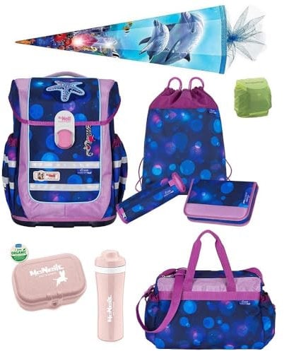 Familando Mädchen Schulranzen 1. Klasse, Meerjungfrau Schultasche McNeill Ergo Complete, Ergonomisch, Leicht 1.150 Gramm, Geräumig 20 L Volumen, Nachhaltig