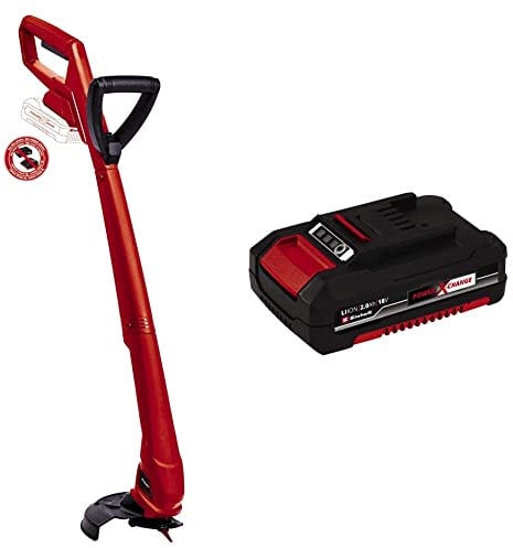 Einhell Power X-Change 18/24 Lightweight Cordless Strimmer With Battery - 18V Battery Grass Trimmer, 24cm Cutting Width, Includes 20 x Blades - GC-CT 18/24 Li P Garden Lawn Trimmer Cordless