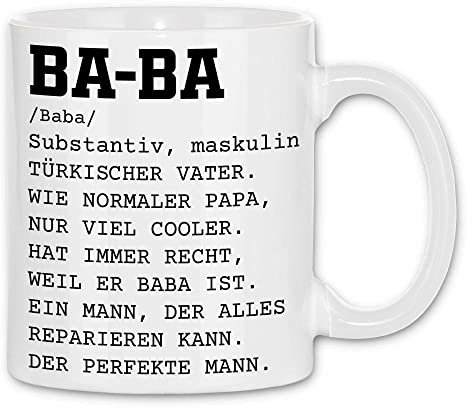 wowshirt Tasse Baba Definition Türkischer Vater Türkei Geschenk, Farbe:White - White