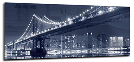 CANVAS FLY 100x40 Wandbild aus Glas, Deko für Küchenrückwand, Wandpaneele Gehärtet, Deko-Glasplatte aus Vorgespanntem Glas | Brücke