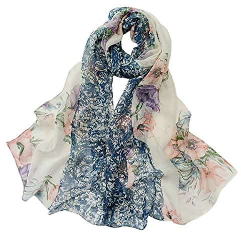 FAIRYGATE Halstuch Damen Seide Chiffon Schal Georgette für Sommer Frühling Mutter Freundin Ehefrau Multifunktional Geschenk 38016