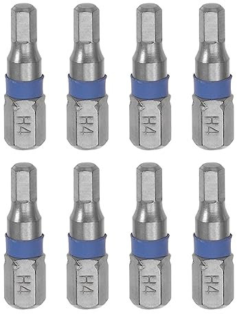 sourcing map 8pcs H4 Hex Screwdriver Bit 4mm 1/4 Hex Shank 1 Length S2 Steel Magnetic Power Drill Bits