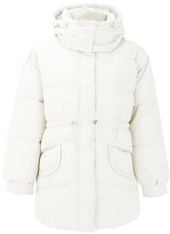 YNIEIAA Steppjacke Damen Silber Reverskragen Blase Ärmel Skijacke Mädchen Spleiß Damen Parka Übergang Strickmantel Damen für Säugling für Festliche