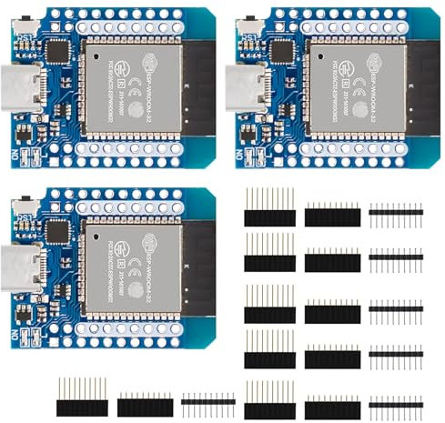 APKLVSR 3 Stück ESP NodeMCU Modul WiFi + Bluetooth 2 in 1 Dual-Core Internet IoT Entwicklungsboard für Arduino（Typ C Port）