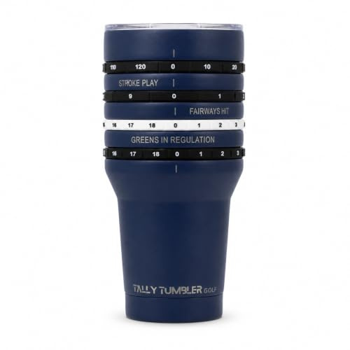 Tally Tumbler Golf Stainless Steel Cup, 30 oz Leak Proof Lid, Double Wall Insulation, Golf Tumbler with Score Keeping Counter (Bogey Blue)