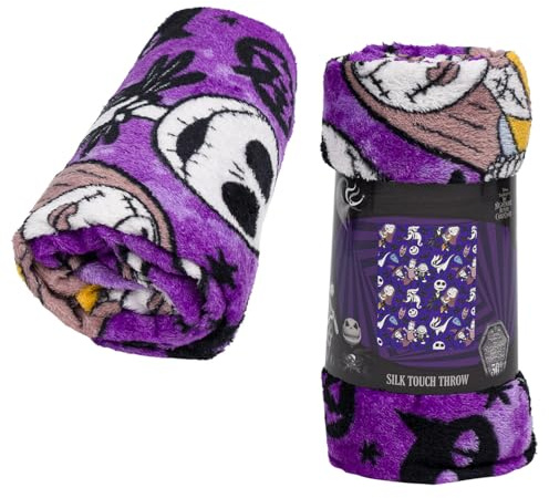 Northwest Disney Nightmare Before Christmas Decke aus Seide, 1,0 x 1,3 m, Einzelbett, Lila, 91979