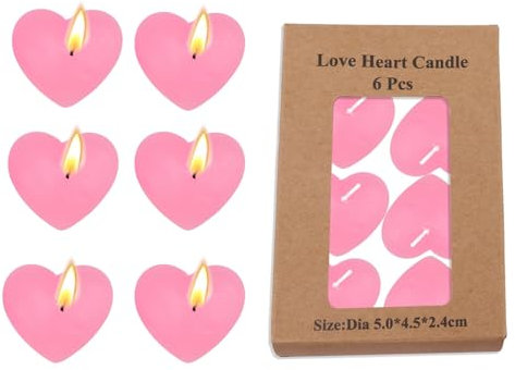 Scentoria Lot de 6 bougies flottantes étanches en cire de soja - Rose - 5 x 2,4 cm - Grandes bougies chauffe-plat - Durée de combustion : 60 minutes