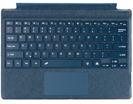 Clavier magnétique sans Fil avec pavé Tactile pour Surface Pro3/4/5/6/7/7+ Clavier Portable Trackpad pour Tablette (Bleu)