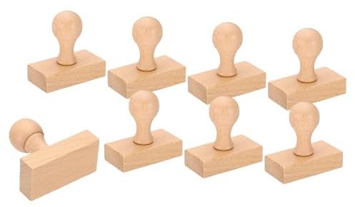 PATIKIL 60mm Stempel Holzquadratgriff, 8er-Pack Holzknöpfe Stempelhalter für Stempelherstellung DIY Basteln Scrapbooking, Braun