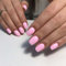 Pink Short False Nails - Square Short Fake Nails - Natural Look Pure Pink Color False Nails with Glue - Removable Glossy Full Cover Press on Nails Long Lasting DIY Manicure