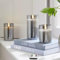 LKH Flickering Glass LED Candles Pack of 3 - Warm White Light Battery Operated Candles with Remote Control - Adjustable Brightness Flickering Flameless LED Candle Ideal for Home Decor & Gifts Giving