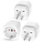 Reiseadapter USA, 3 Stück USA Adapter Steckdose, Adapter USA Deutschland Stecker, Adapter USA Deutschland Stecker für EU zu Amerika/Kanada/Mexiko/Thailand usw,Typ B Reisestecker Stromadapter, Weiß