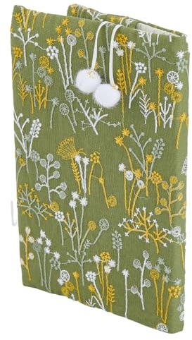 SUPERFINDINGS Hülle Wasserdicht A5 Taschenbuch Buchumschlag Handgewebter Stoff Tagebuch Stoff Buchumschlag Mit Blumenmuster Für Lehrbuch Notizbuch Hardcover Romane Leser Liebhaber Geschenk