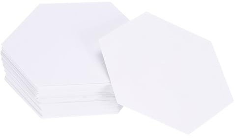 QUARKZMAN 100 Stück Sechseck Papier zum Patchwork, 1,25-Zoll Englisch Papier Schablonen, Grundpapier Stücke Patchwork Zubehör für Quilten Nähen DIY Handwerk