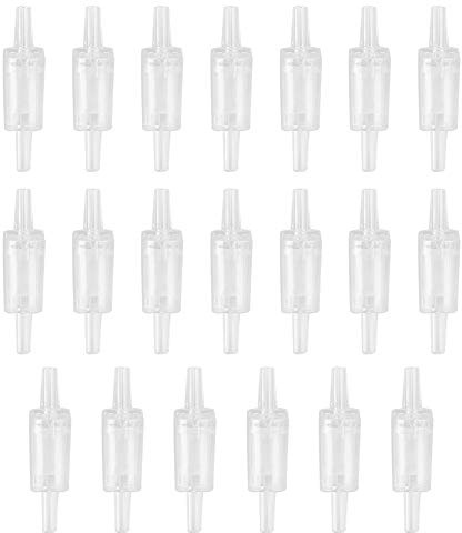 REXVTNS 20PCS Aquarium Check Valves | Unidirectional Pump Valve for Fish Tank/Oxygen System | Stop Water Reverse Movement | Resilient Plastic Material | 4mm Tube Fitting