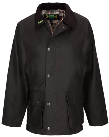Romneys Wachsjacke Chestnut – gewachste Baumwolljacke, wasser‑ & windabweisend, Reiter‑ und Fahrrad‑Design, Outdoor‑Wetterschutz, Herren & Damen