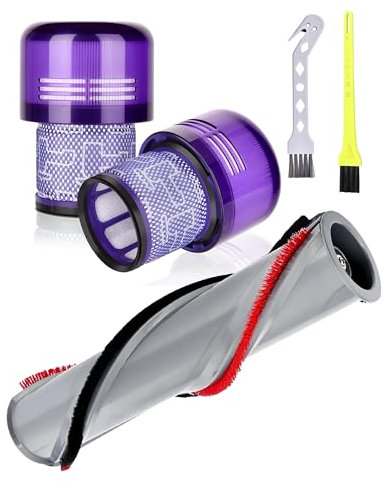Filtro per Dyson V11, ricambi Rullo della spazzola per aspirapolvere Dyson V11 Absolute/Animal, SV14 Torque spazzola accessori 2 filtri di ricambio e 2 spazzole di pulizia