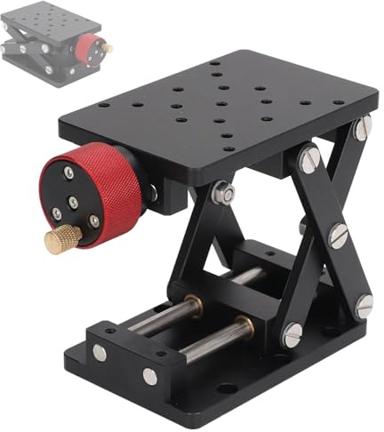 Manuelle Hebebühne, hochpräziser Scherenhubtisch, maximale Hubhöhe 55 mm, Laborlift aus Aluminiumlegierung mit 120 × 80 mm Werkbank, für Tests, Experimente und Transporte