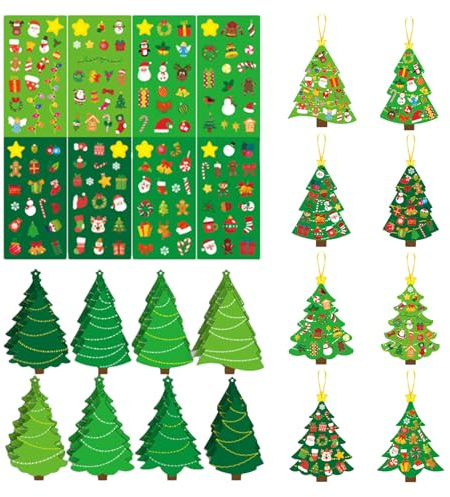 TQEBWUS Arbre de Noël DIY - Autocollants interactifs - Décoration d'arbre de Noël - Pour la maison, la salle de classe, l'appartement, la décoration intérieure, les bébés et les à partir de 3
