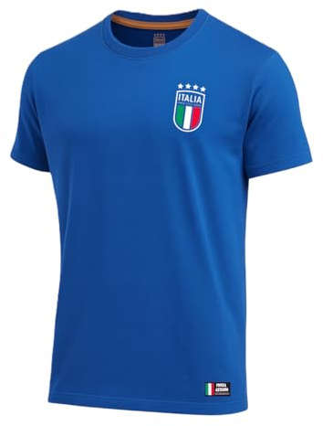 FIGC Italienisches Nationalmannschaftslogo Herren T-Shirt - Größe S bis XXL Shirt - Italienische Nationalmannschaft - Offizielles Produkt