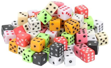QUARKZMAN 90 Stück Mini Würfel 8mm/0.31 9 Farben | Acryl Kleine Sechsseitige Spielpunkt Quadrat Würfel Bulk für Tischbrettspiel Partyaktivitäten