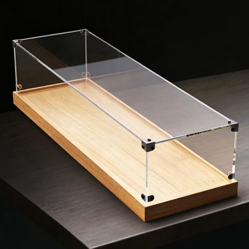 Acryl Vitrine Lange Acrylvitrine für Modellautos, Transparente Sammelvitrine, Staubdichte Präsentationsvitrine für Die Tischplatte(60x30x30cm(24x12x12in))